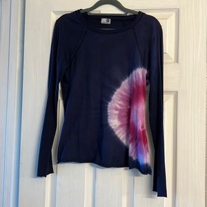Navy and purple tie dye long sleeved tee